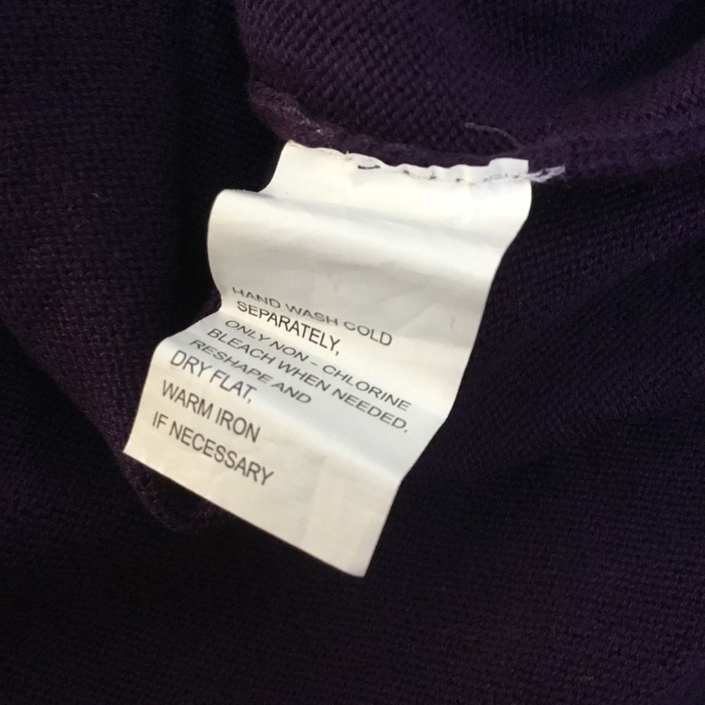 Purple knit sweater roll neck cozy winter cabincore layering lagenlook sz M - Picture 7 of 7